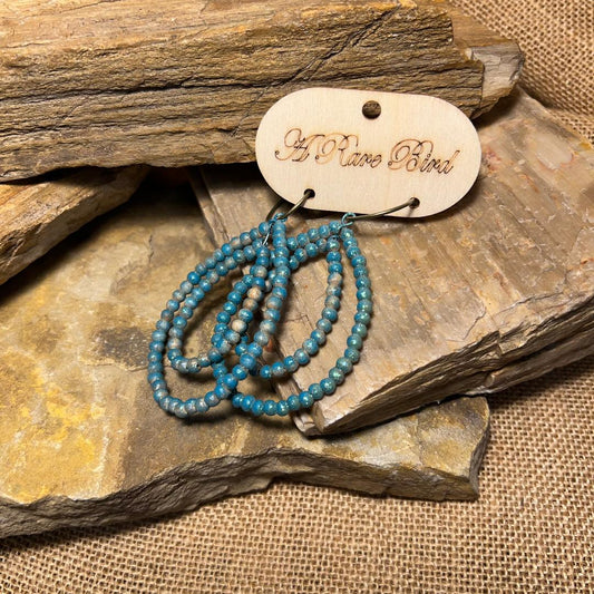 Teakwood Teardrop  Hoop Earrings