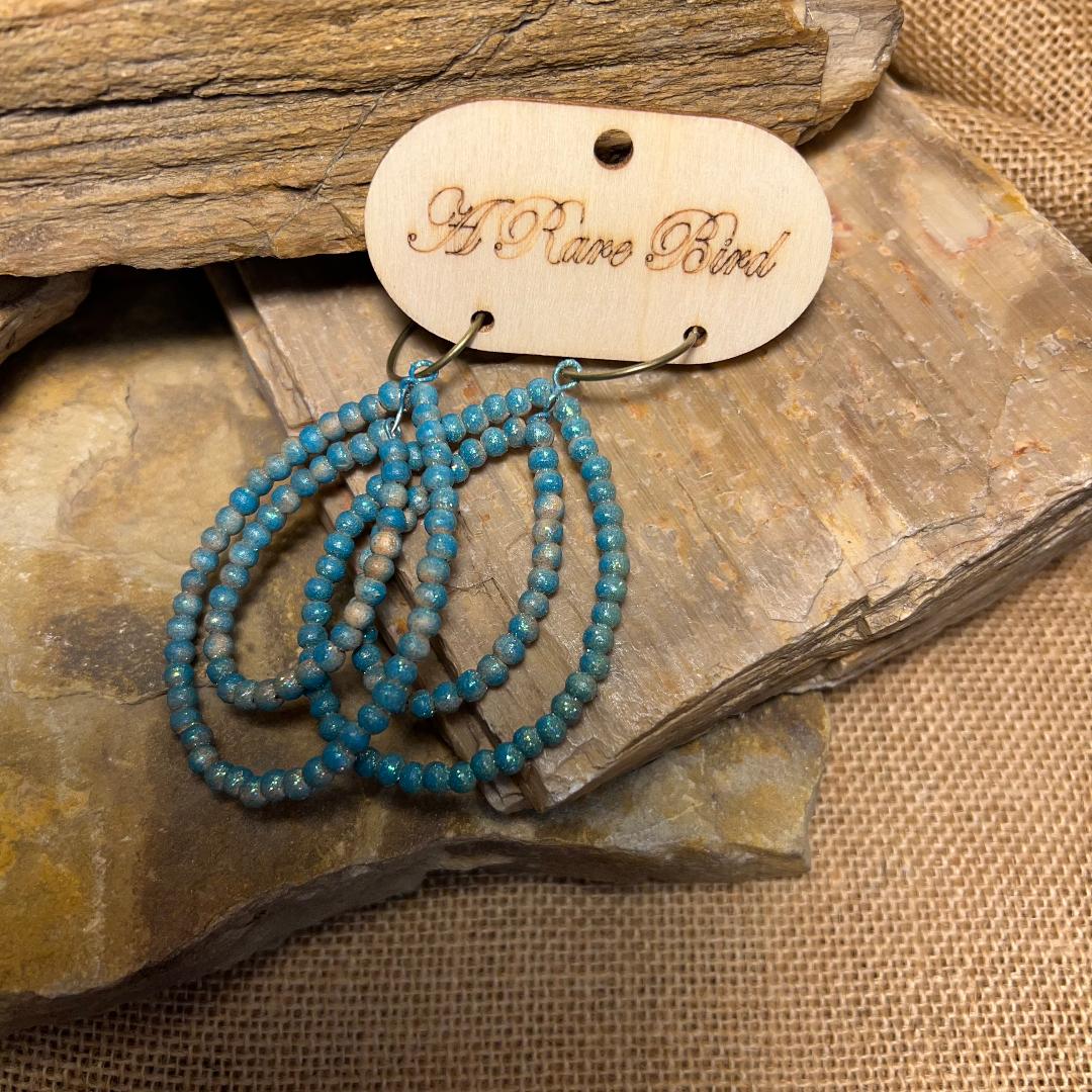 Teakwood Teardrop Hoop Earrings