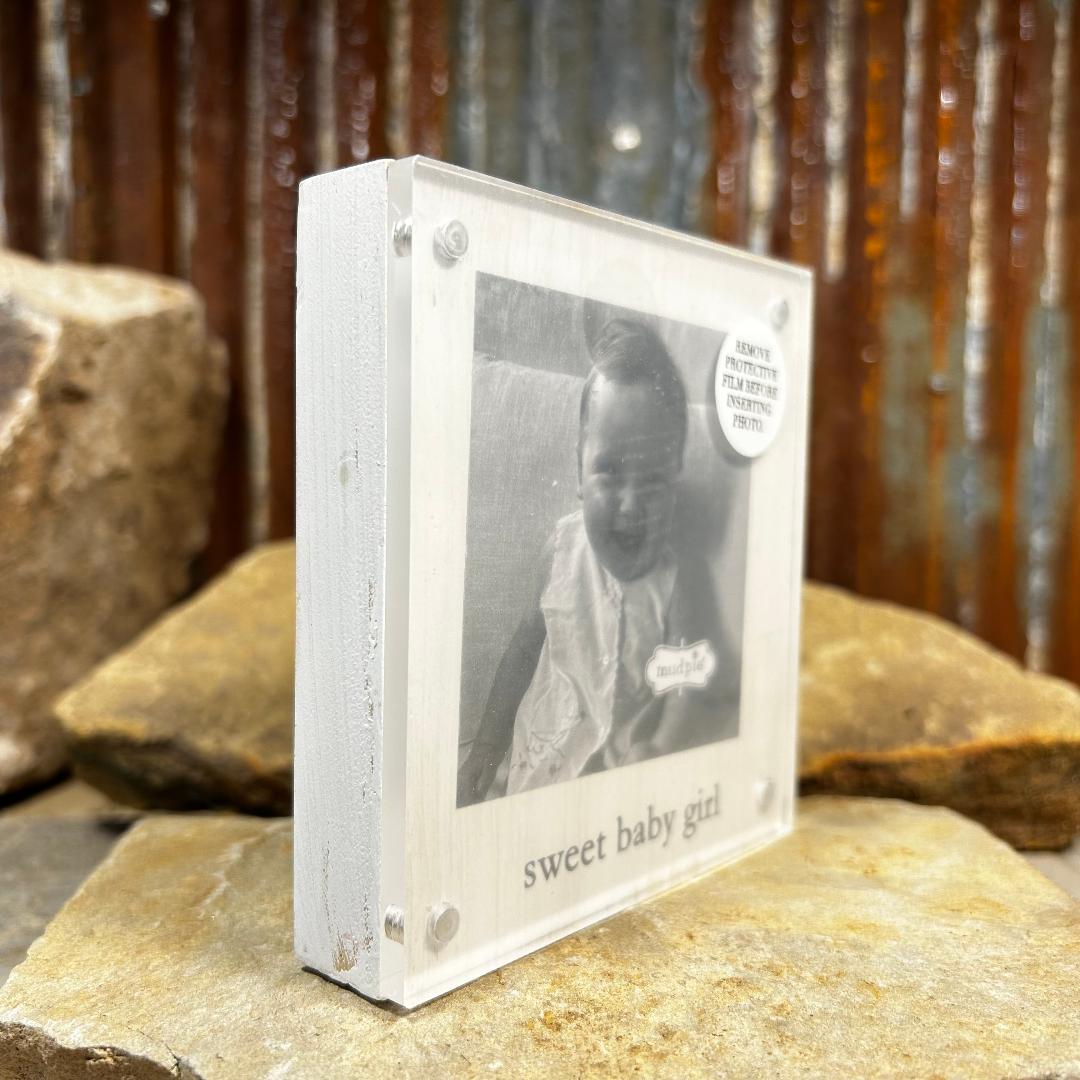 Sweet Baby Girl Wood Acrylic Frame