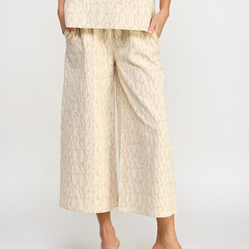 Cropped Wide Leg Taupe Pants Only