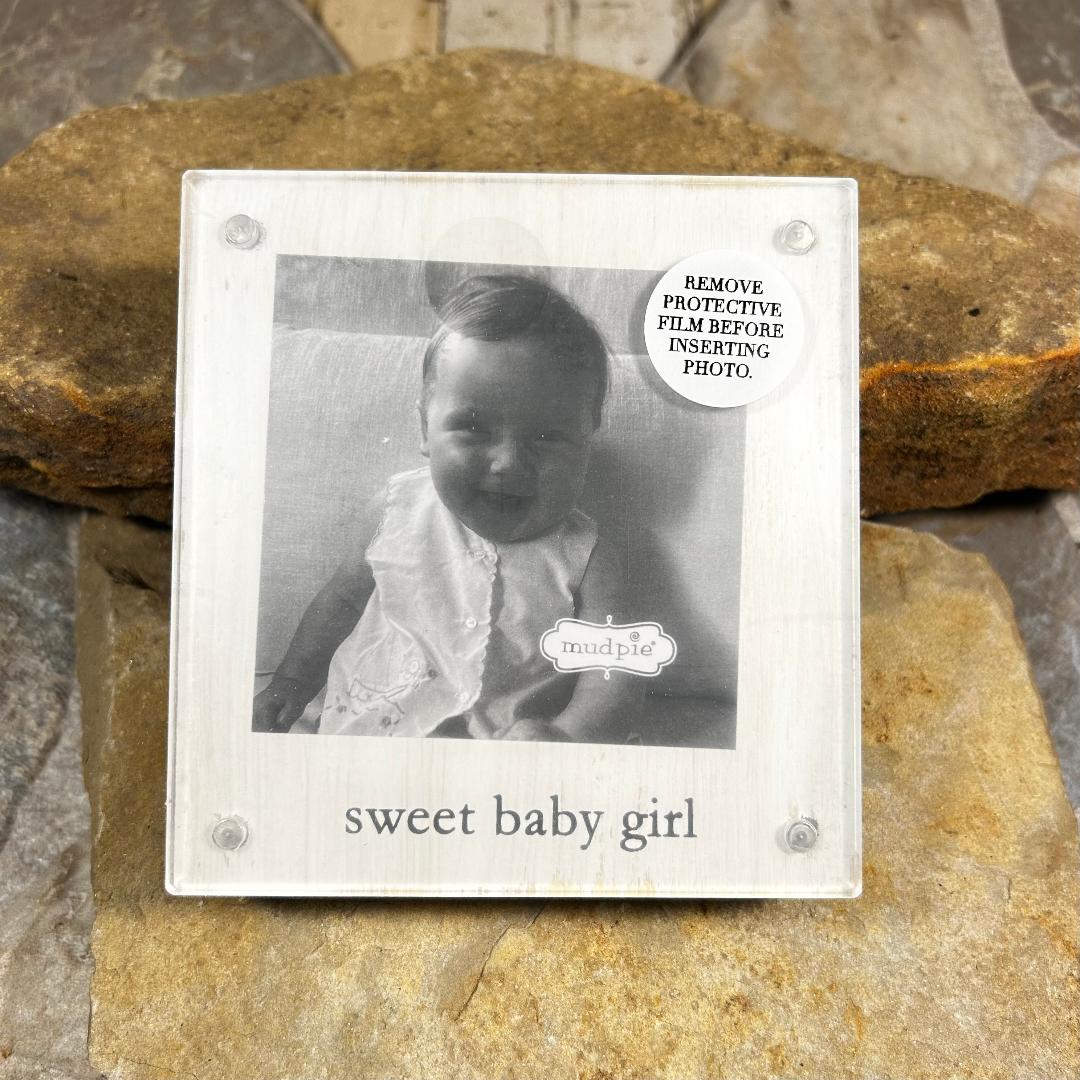 Sweet Baby Girl Wood Acrylic Frame