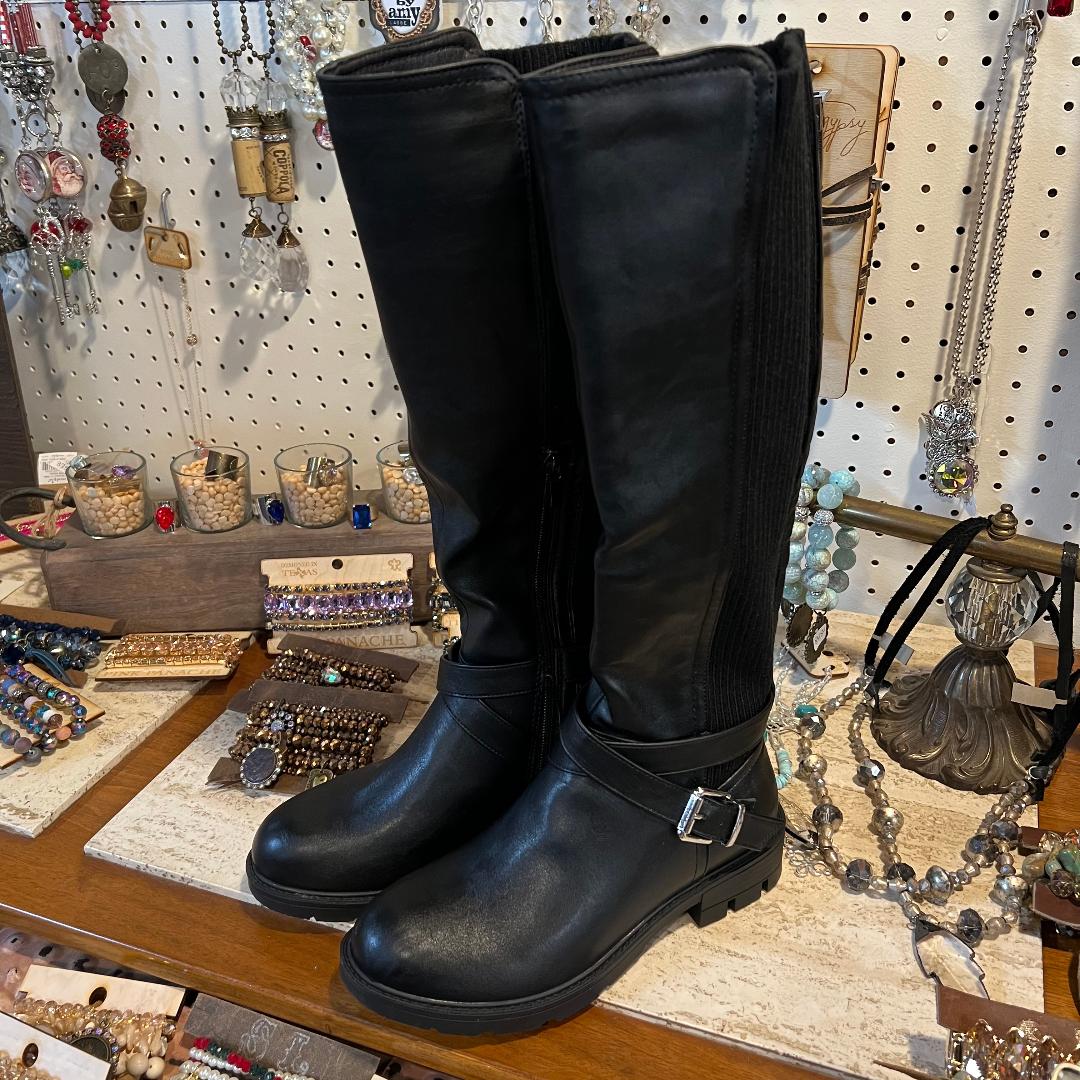 Hayride Knee-High Black Boots