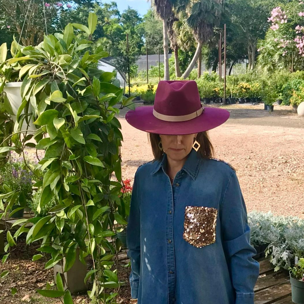 Burgundy Highway Charlie 1 Horse Felt Hat