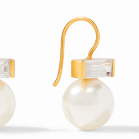 Charlotte Earring Gold Cubic Zirconia & Shell Pearl
