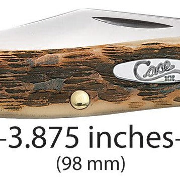 Peach Seed Jig Amber Bone Stockman Knife