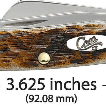 Peach Seed Jig Amber Bone Medium Stockman Pocket Knife