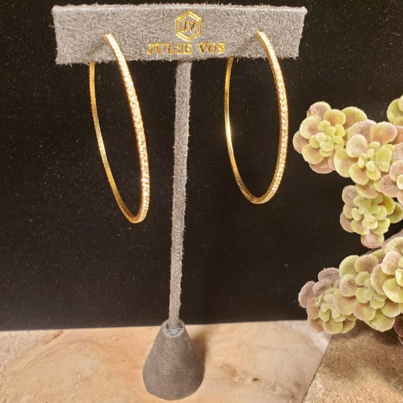 Windsor Extra Large Gold Crystal Hoop Earrings