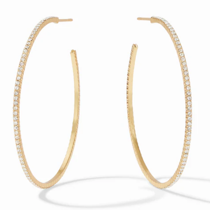 Windsor Extra Large Gold Crystal Hoop Earrings