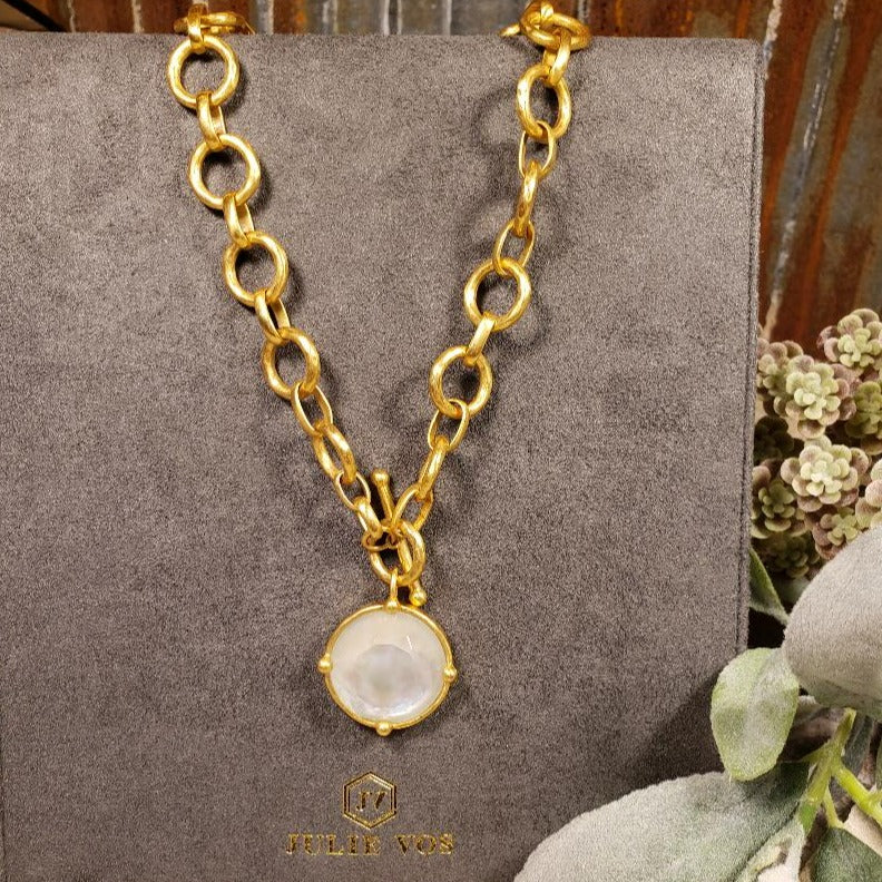 Gold Honeybee Statement Necklace Iridescent/Clear