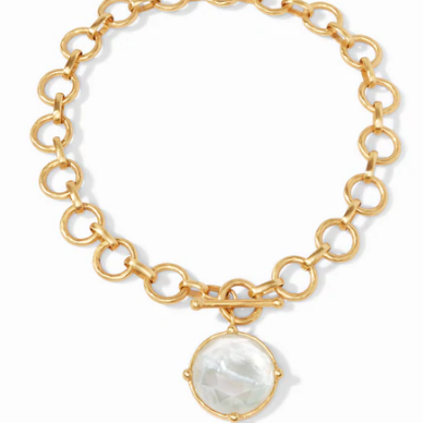 Gold Honeybee Statement Necklace Iridescent/Clear