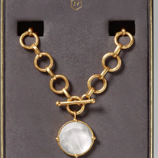 Gold Honeybee Statement Necklace Iridescent/Clear