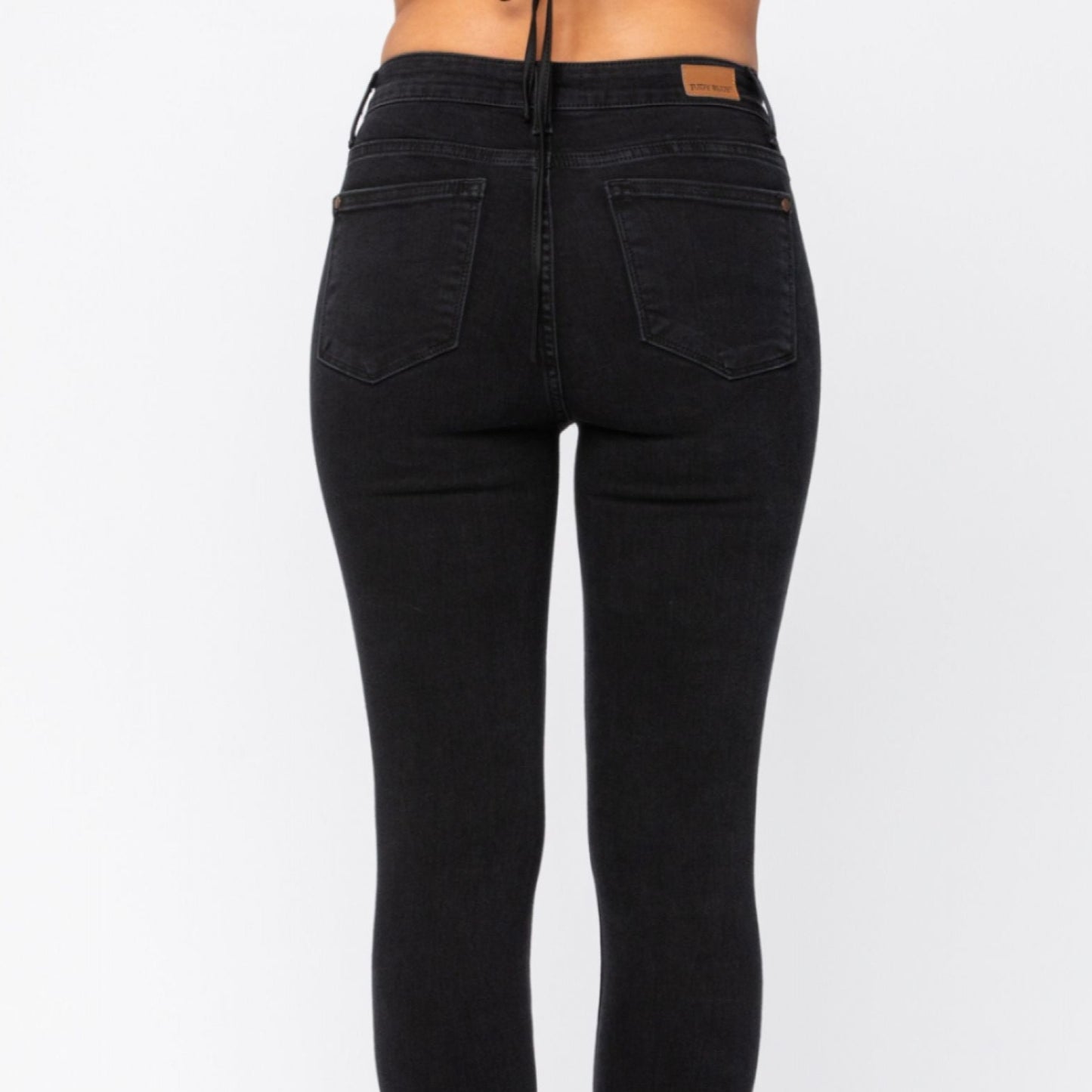 Black Destroyed Leopard Patch Skinny Jeans (REG & PLUS)