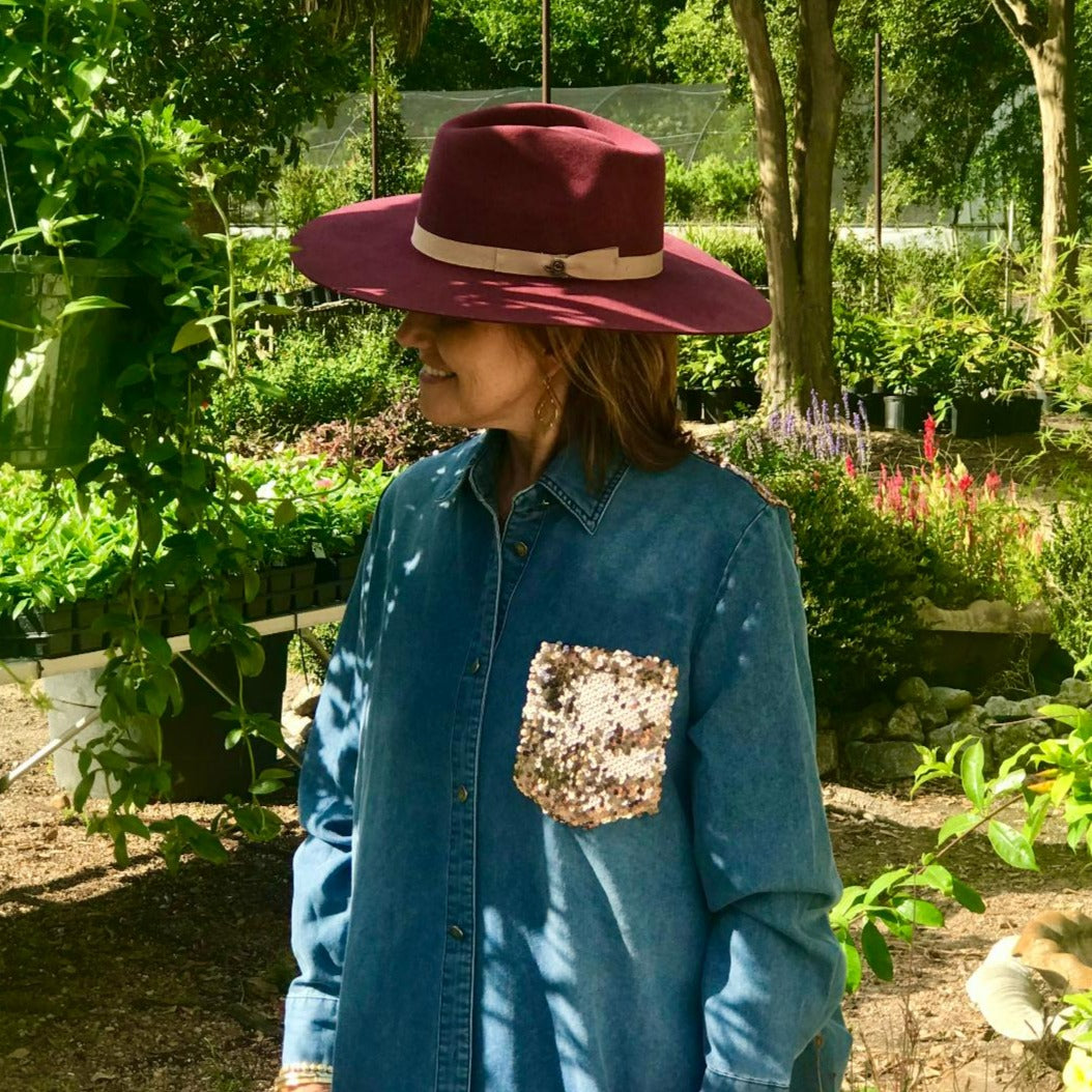 Burgundy Highway Charlie 1 Horse Felt Hat