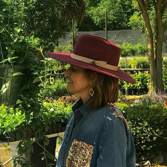 Burgundy Highway Charlie 1 Horse Felt Hat