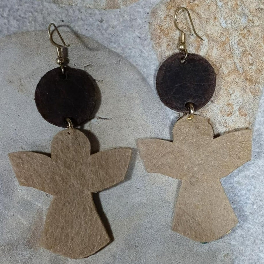 Sequin “Up LV” Adorned Angel Dangles