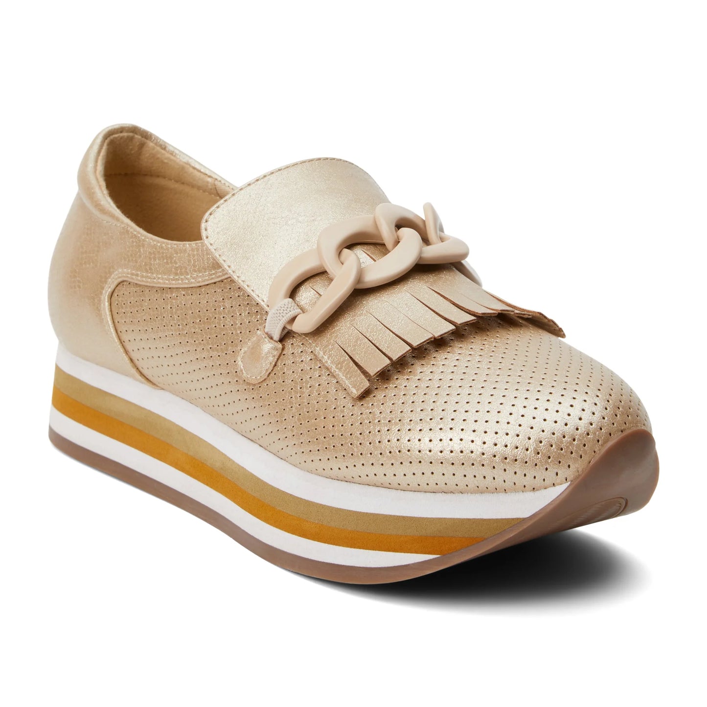 Bess Platform Gold Loafer