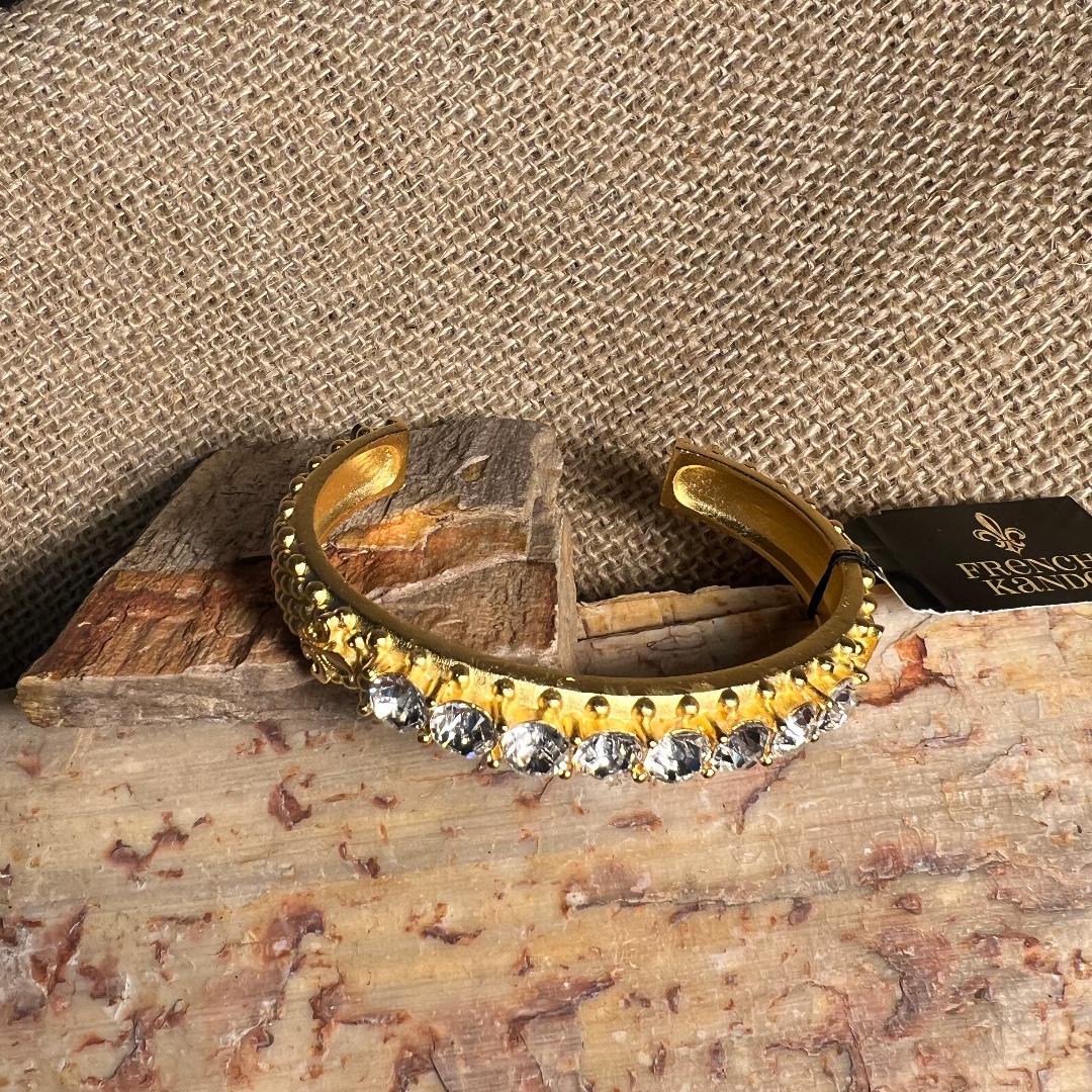 Clear Diamond Austrian Crystal Gold Bangle