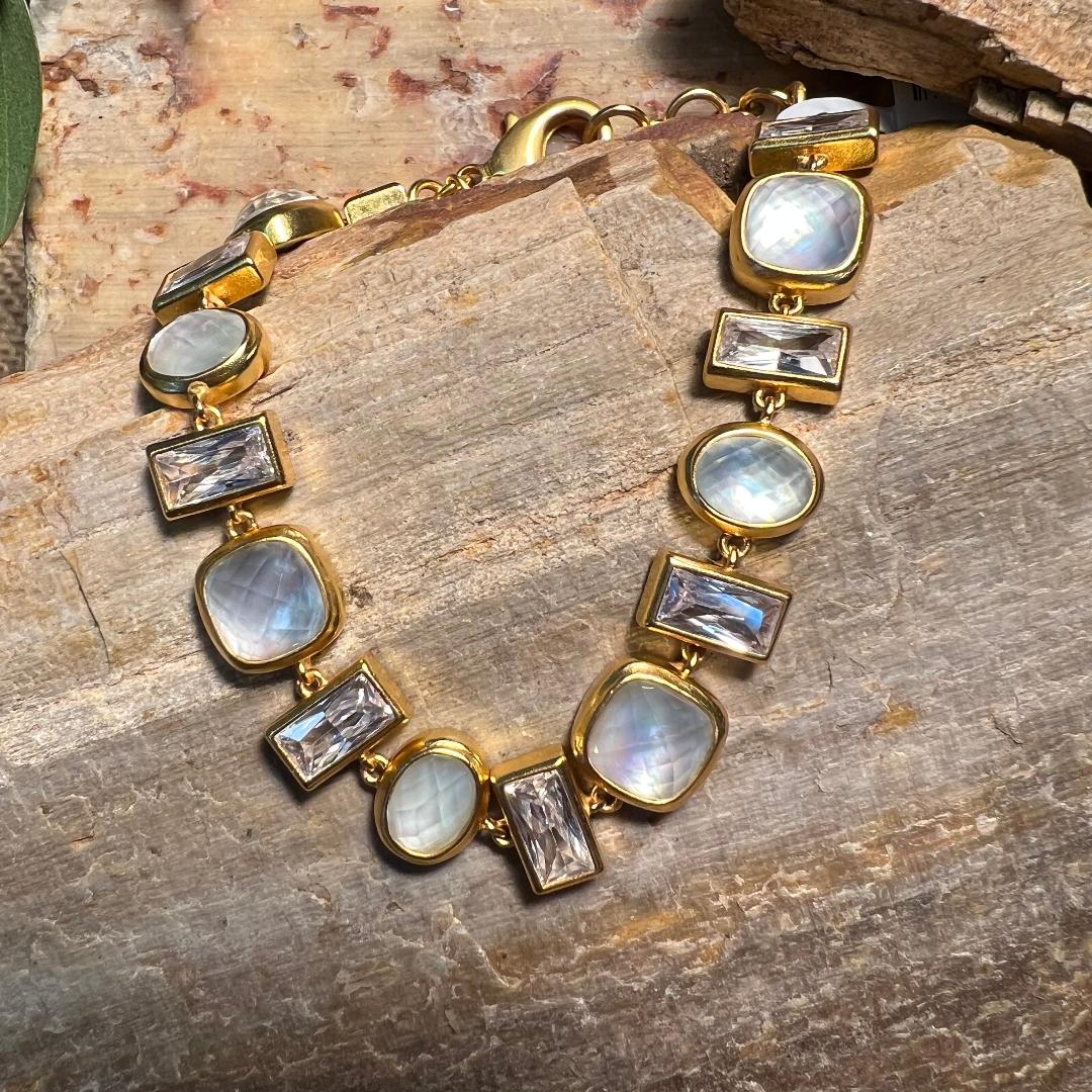 Antonia Iridescent Clear Crystal Tennis Bracelet