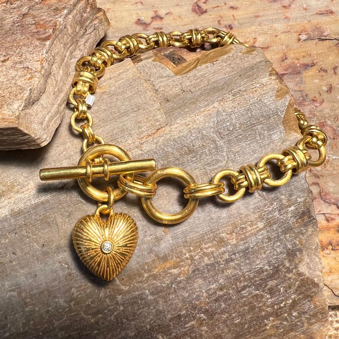 Esme Heart Solitaire Link Bracelet