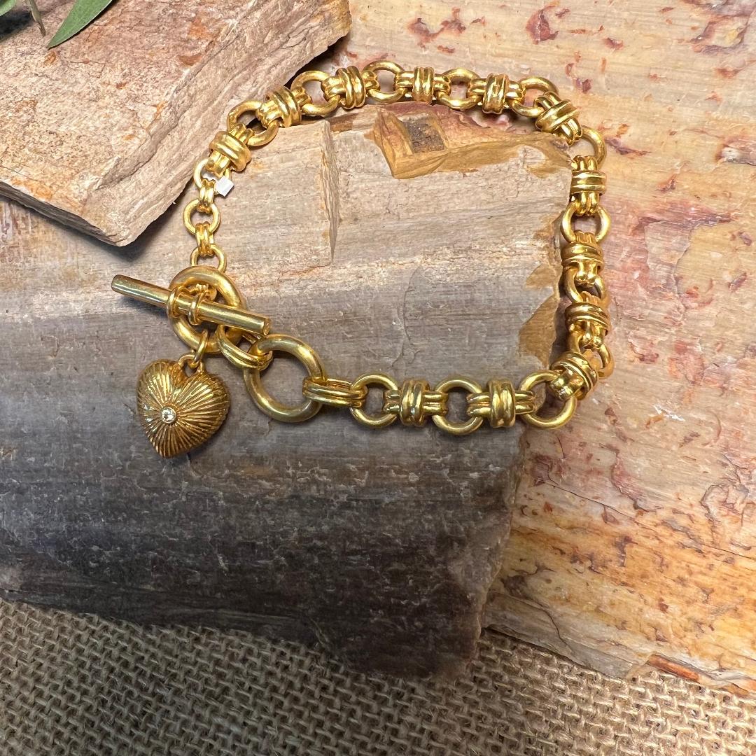 Esme Heart Solitaire Link Bracelet