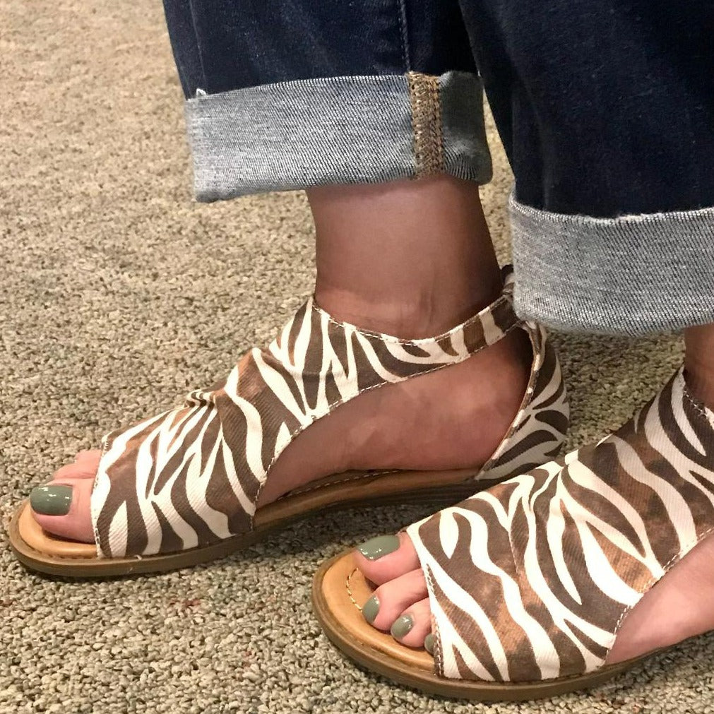 BYEA Zebra Micro Wedge Sandal