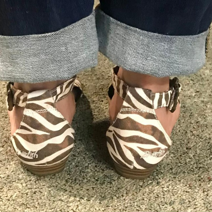 BYEA Zebra Micro Wedge Sandal
