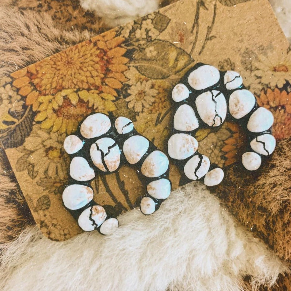 White Buffalo Polymer Clay Baby Squash Studs