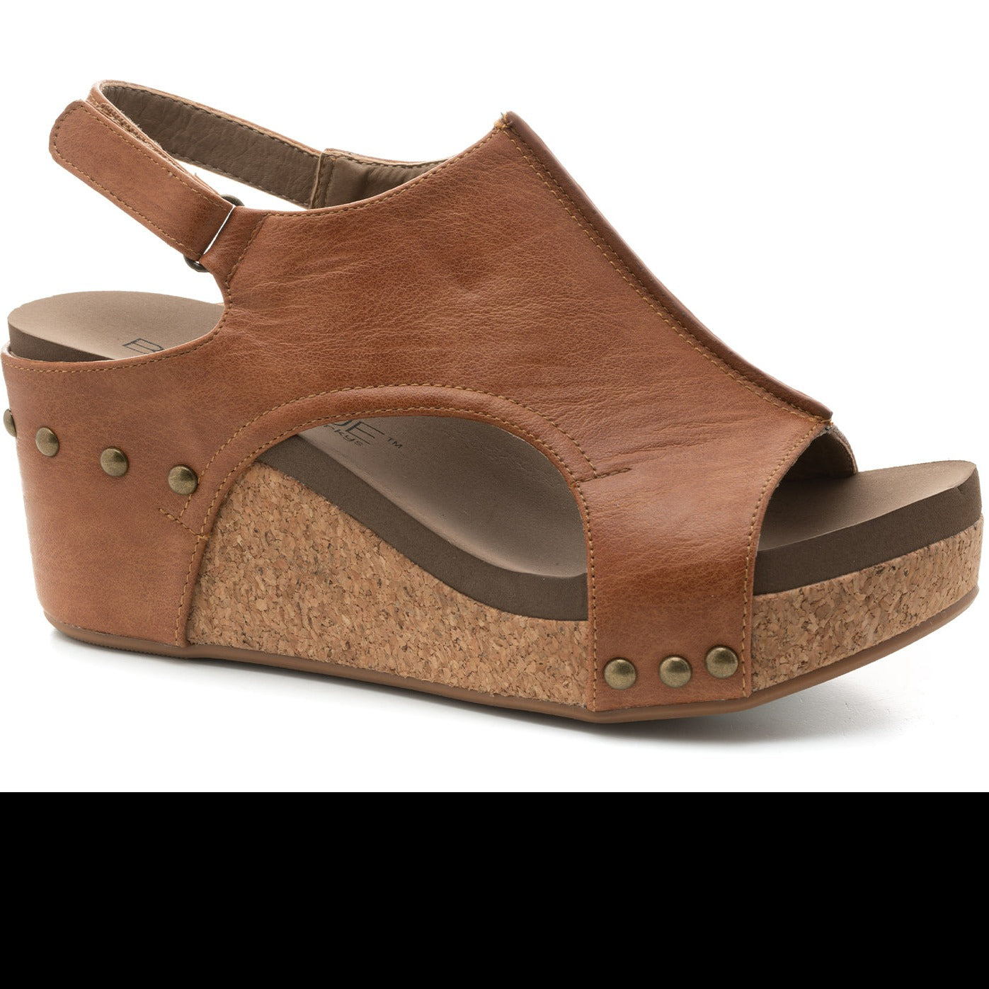 Carley Cognac Smooth Wedge/Sandal