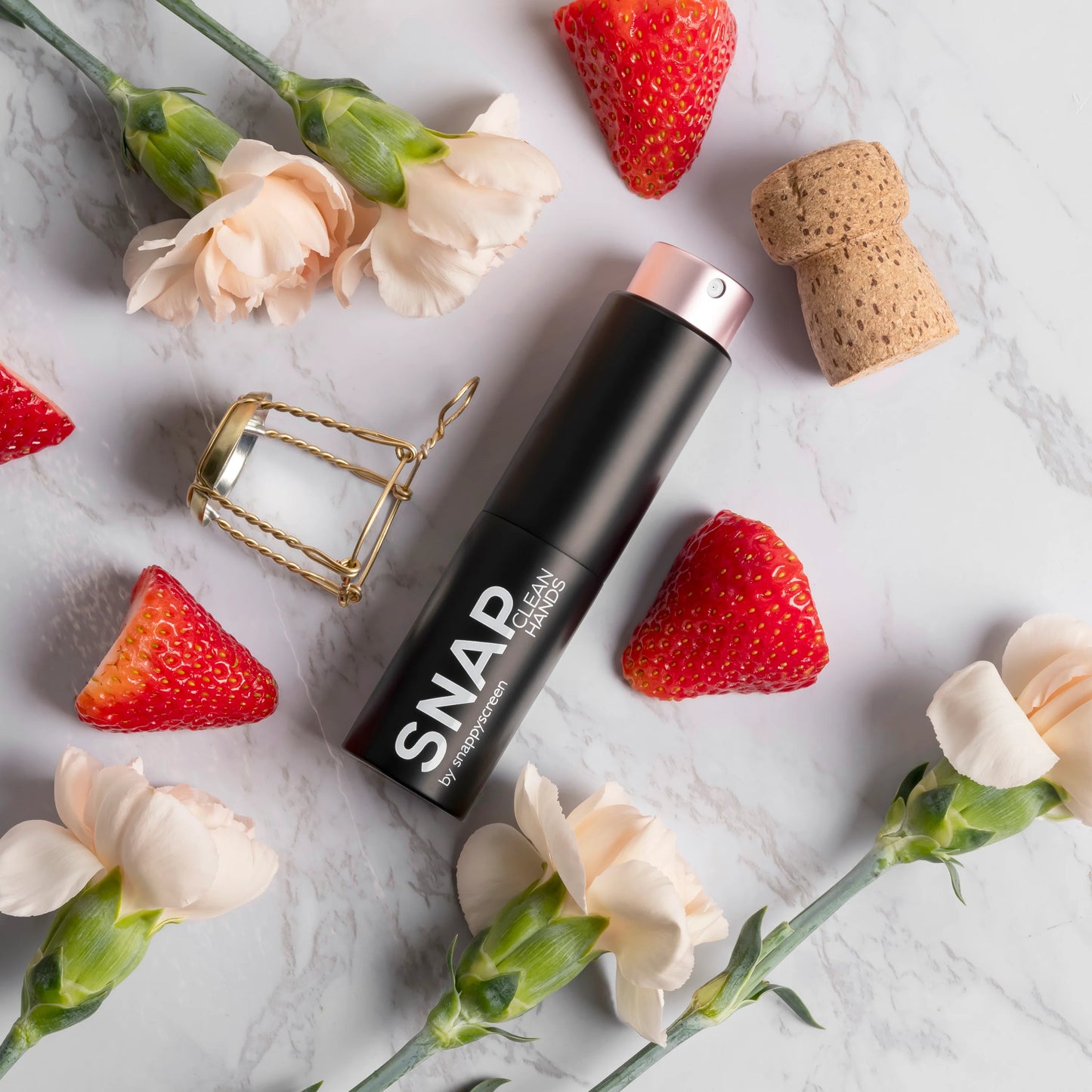 On The Go Sanitizer REUSEable SNAP Purse Size Applicator - Rooftop Garden Champagne