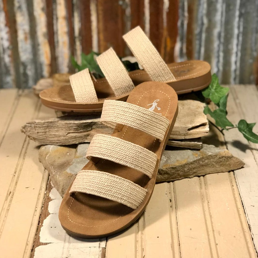 DAFNE Natural Woven Slide/Sandal