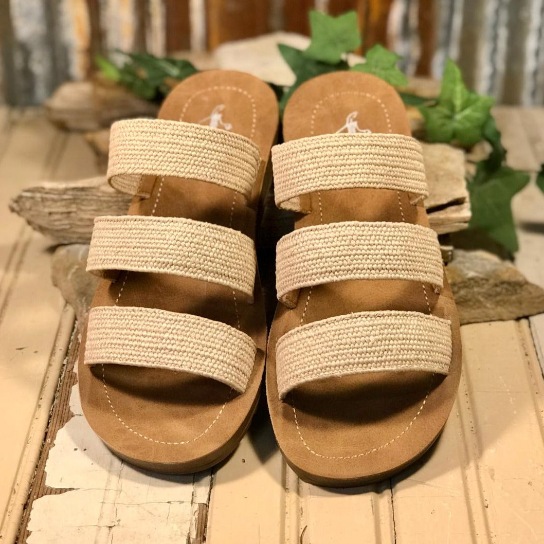 DAFNE Natural Woven Slide/Sandal