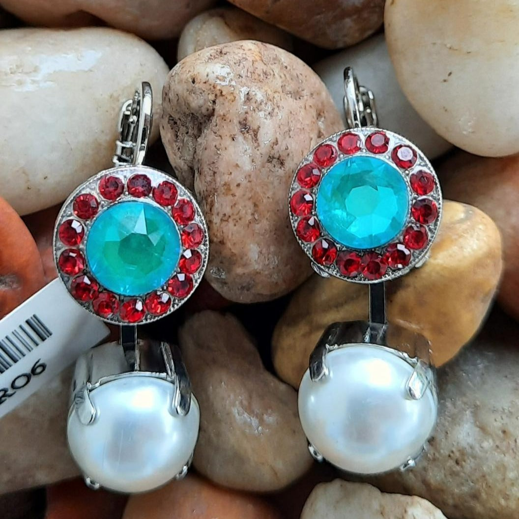 Double Stone Lever back Earrings in "Happiness"
