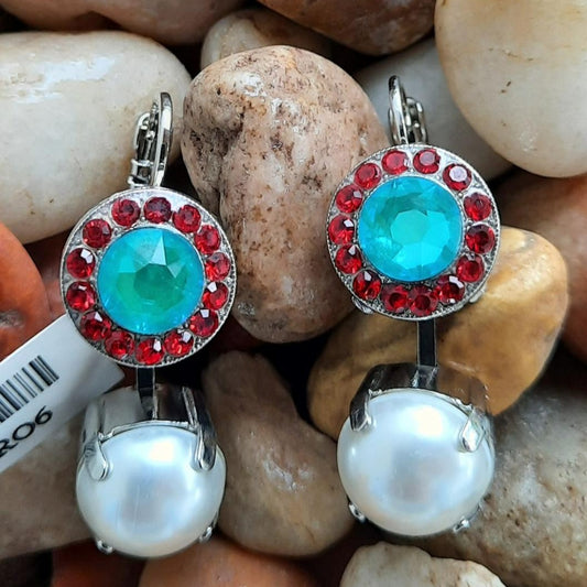 Double Stone Lever back Earrings in "Happiness"