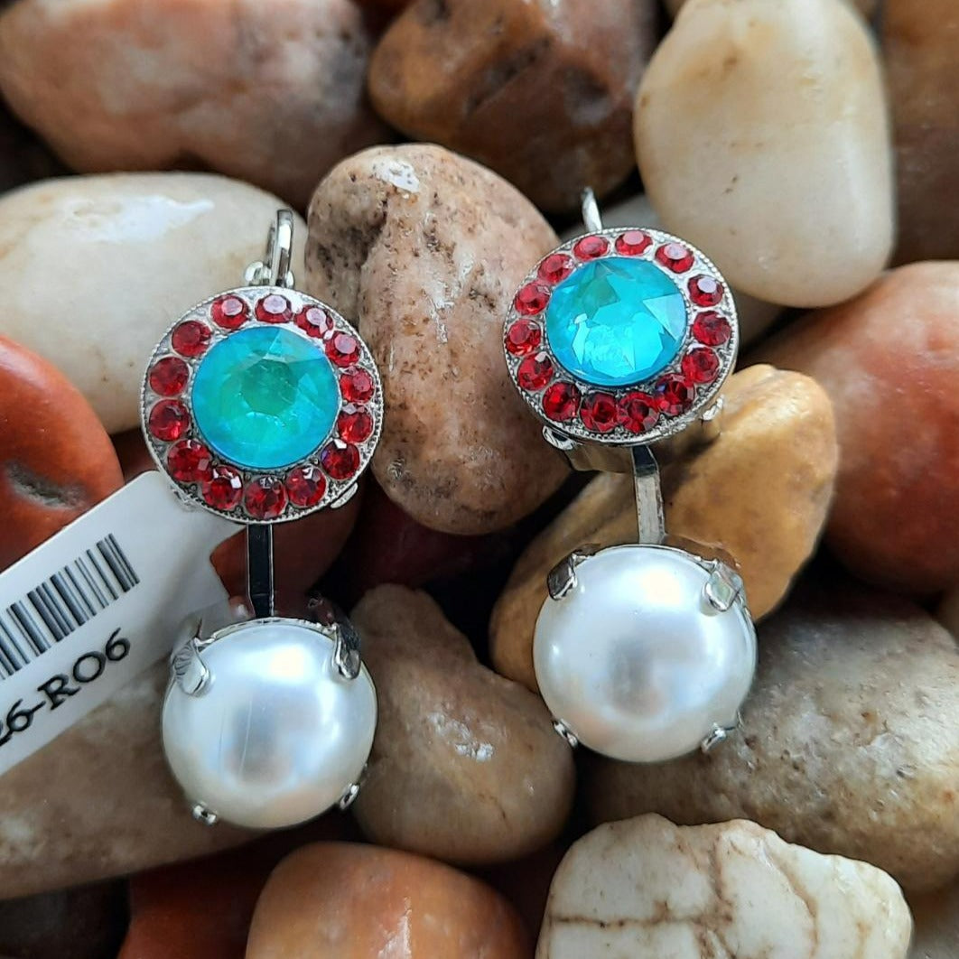 Double Stone Lever back Earrings in "Happiness"