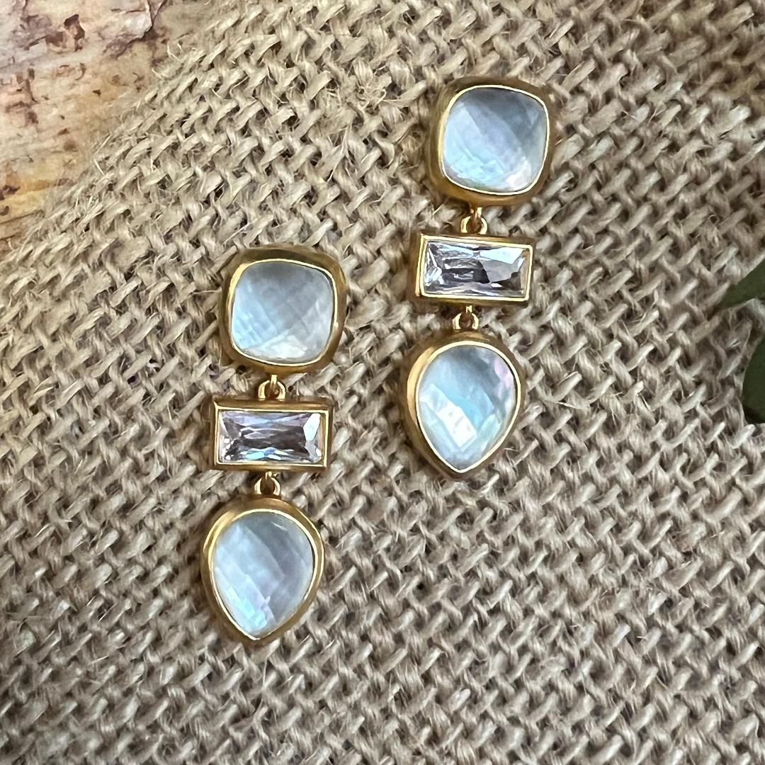 Antonia Tier Iridescent Clear Crystal Earring