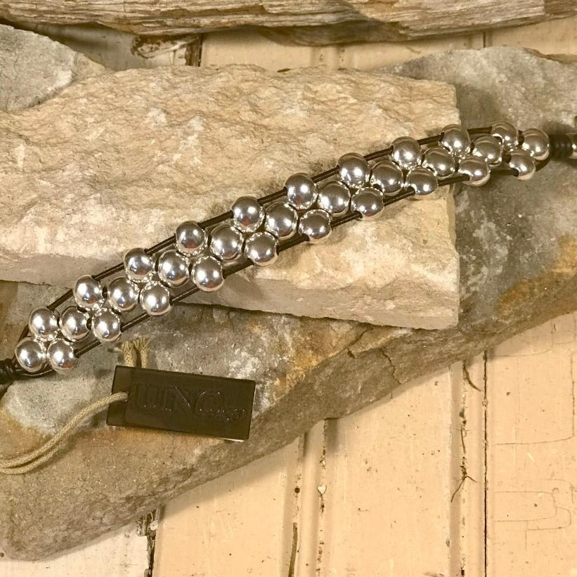 FRIENDS Gorgeous Silver & Leather Bracelet