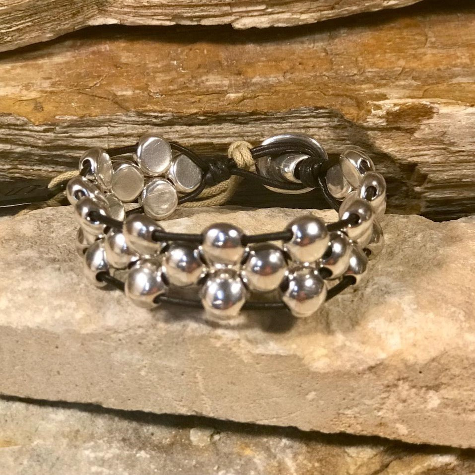 FRIENDS Gorgeous Silver & Leather Bracelet