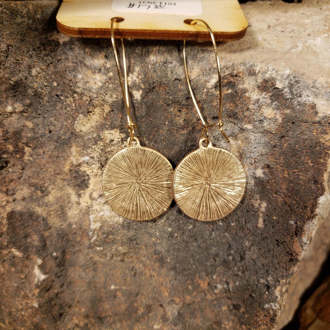 Gold Rhinestone Smiley Face Earrings