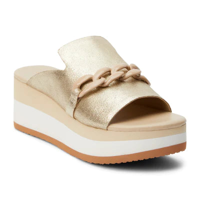 Gold Frost Jada Platform Slide Sandal