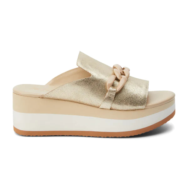 Gold Frost Jada Platform Slide Sandal