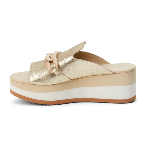 Gold Frost Jada Platform Slide Sandal