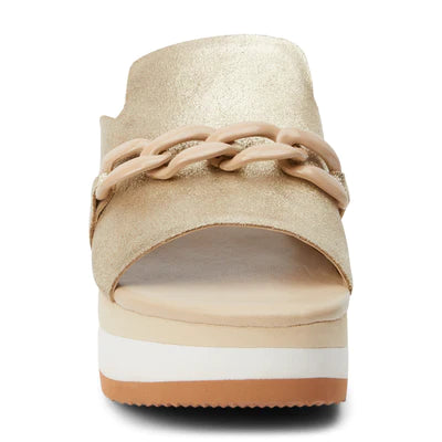 Gold Frost Jada Platform Slide Sandal