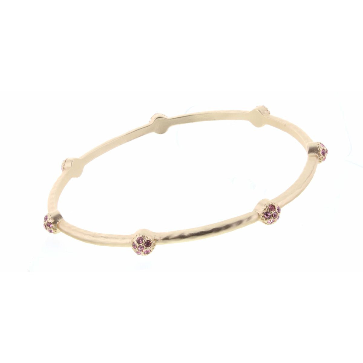 Czech Encrusted Bangle Pink Bracelet