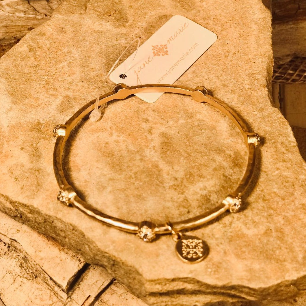 Czech Encrusted Bangle Clear Bracelet