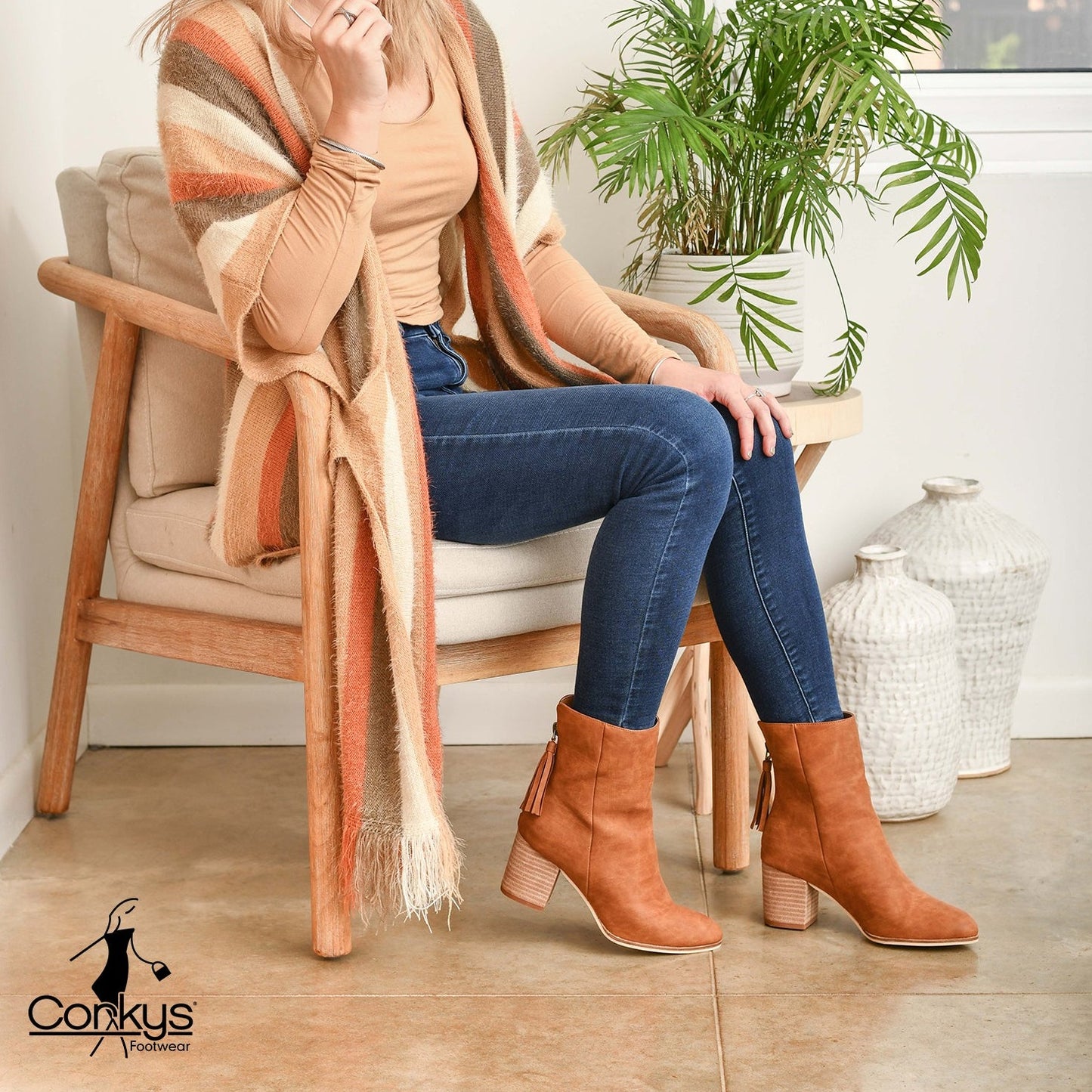 Boujee Cognac Smooth Bootie