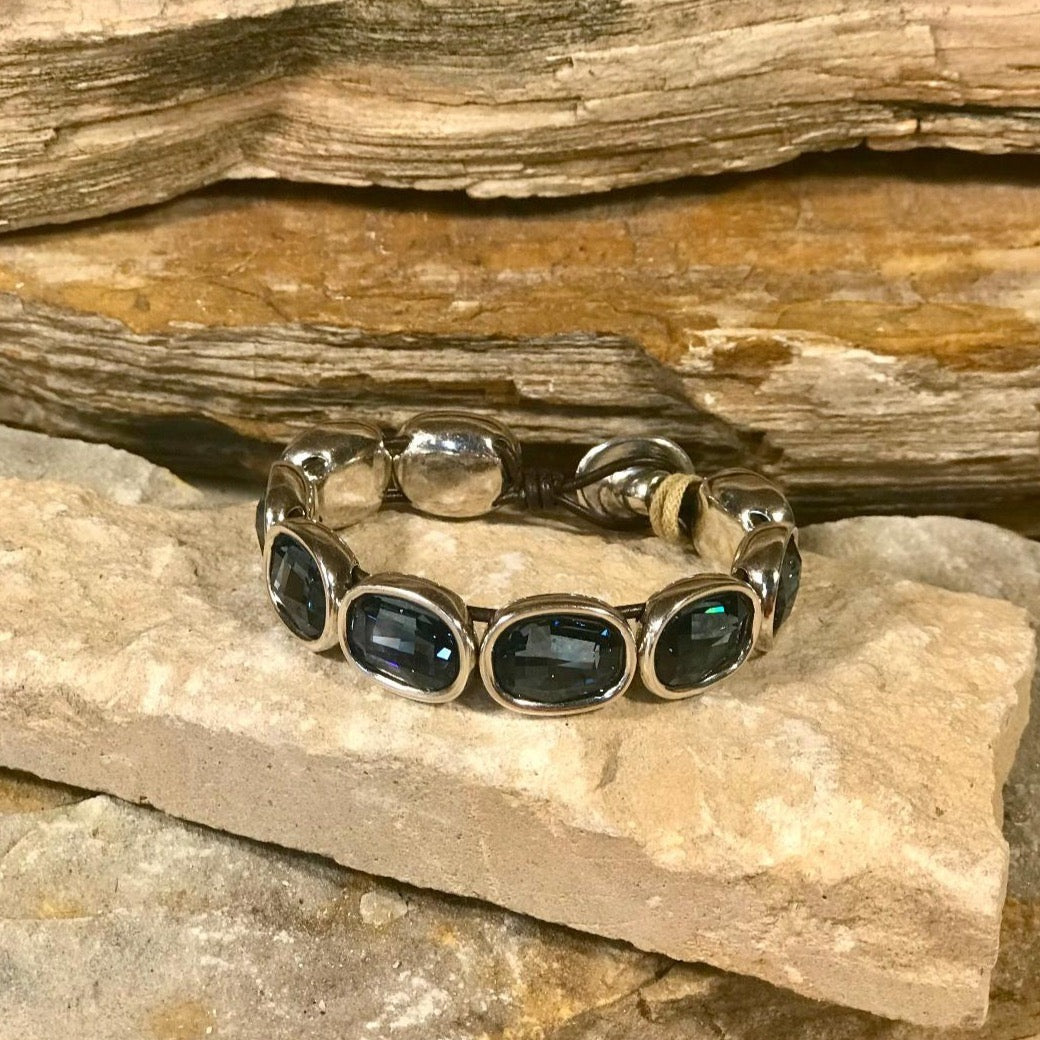 Stunning Blue Denim “LIGHTS” Swarovski Crystal Bracelet