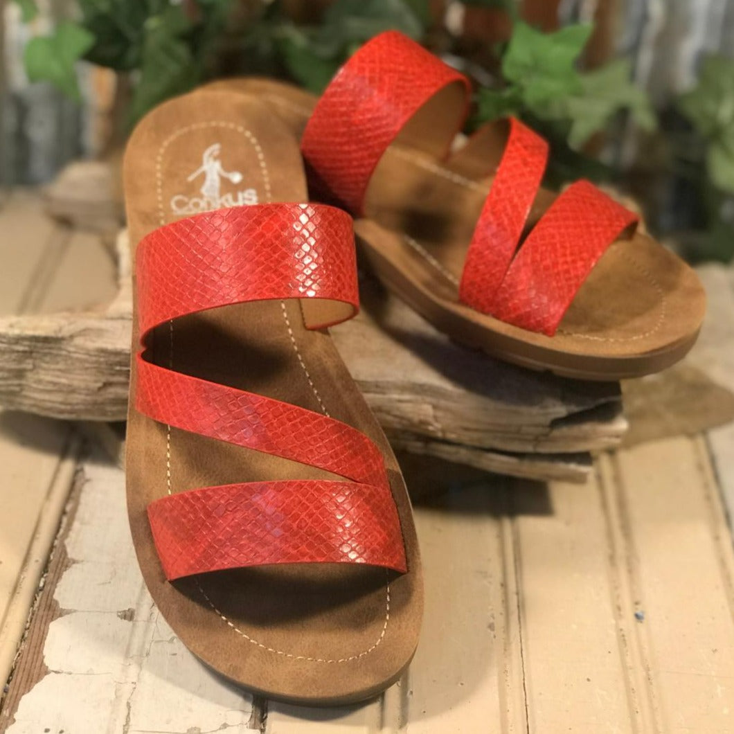 LYDIA Snake Slide Sandals