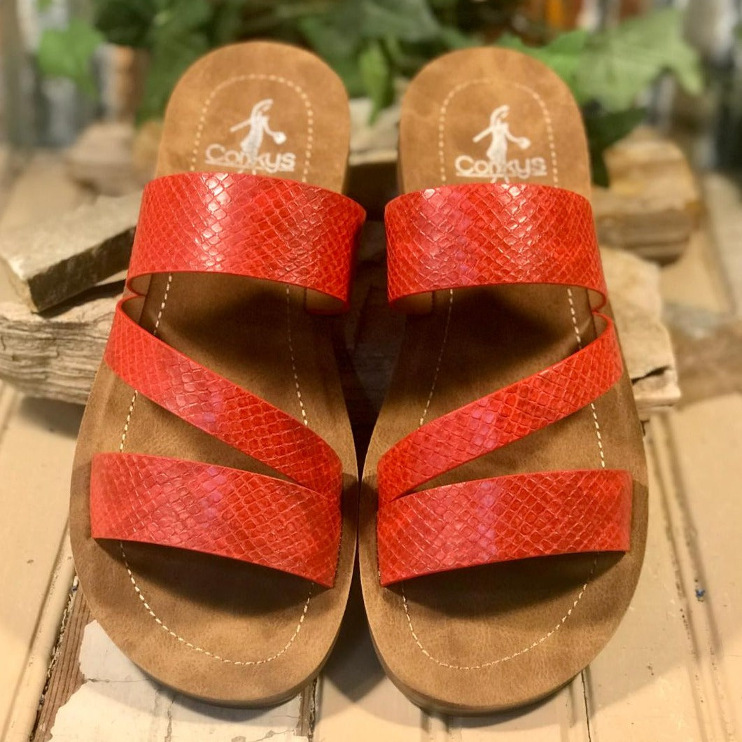 LYDIA Snake Slide Sandals