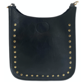Black Gold Studded Medium Messenger Handbag
