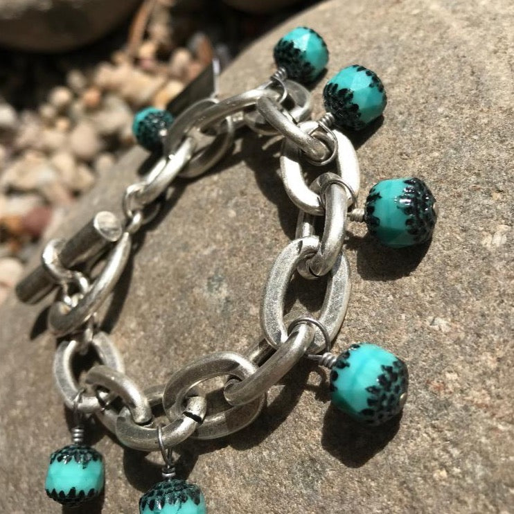 Turquoise Lourdes Chain Bracelet